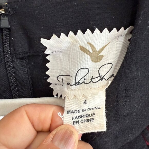 Tabitha Womens Sleeveless Textured Dress Size 4 Black & Red Pattern - Picture 3 of 9